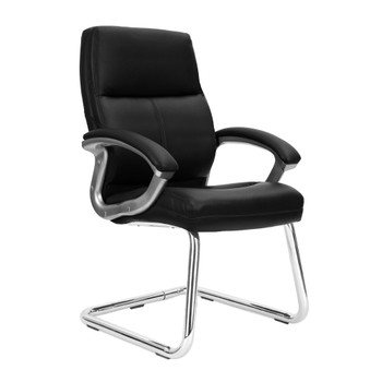 Nautilus Designs Greenwich High Back Leather Effect Executive Visitor Chair With BCP/T401/BK