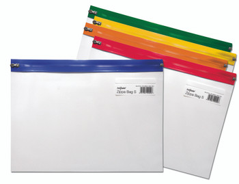 Snopake Zippa Bag S Polypropylene A4 180 Micron Classic Assorted Colours Pack 25 12796