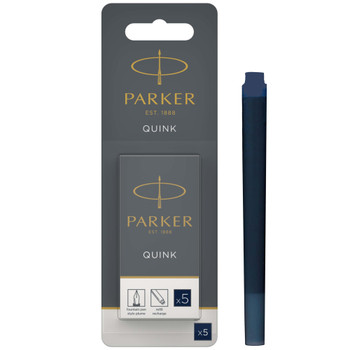 Parker Quink Ink Refill Cartridge for Fountain Pens Blue/Black Pack 5 1950404