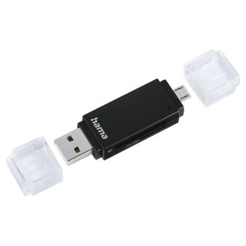 Hama Basic External Usb 2.0 Otg Card Reader Usb-A + Micro B Sd/Microsd Black Usb 00181056 Hama Basic External Usb 2.0 Otg Card Reader Usb-A + Micro B Sd/Microsd Black Usb 00181056