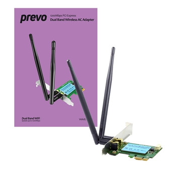 Prevo 1200Mbps Pci-Express Dual Band Wireless Ac Adapter With Detachable Antenna PCW5