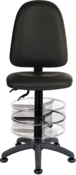 Ergo Twin Deluxe Draughter High Back Pu Operator Office Chair With Fixed Arms Bl 2900PU-BLK/1164/0288