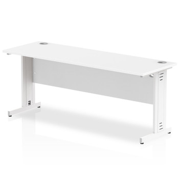 Impulse 1800 X 600Mm Straight Desk White Top White Cable Managed Leg MI002284 MI002284