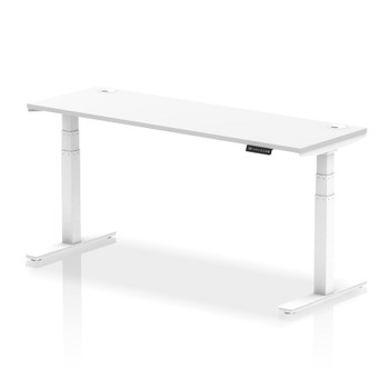 Dynamic Air 1800 X 600Mm Height Adjustable Desk White Top Cable Ports White Leg HA01152 Dynamic Air 1800 X 600Mm Height Adjustable Desk White Top Cable Ports White Leg HA01152