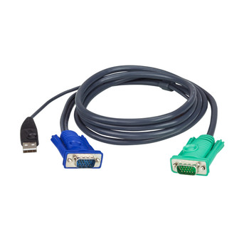 ATEN USB KVM Cable 3m 3 m VGA Black HD-15 USB A SPHD-15 Male/Male 2L-5203U