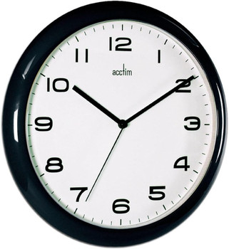 Acctim Aylesbury Quartz Wall Clock 245Mm Diameter Black - 92/302 92/302