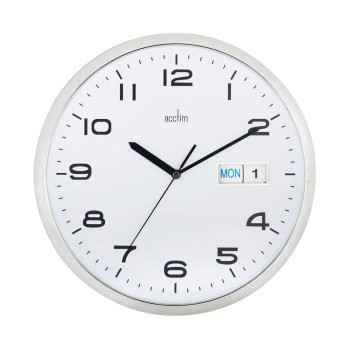 Acctim Supervisor Quartz Wal Clock With Day And Date Display 320Mm Diameter Chro 21027 Acctim Supervisor Quartz Wal Clock With Day And Date Display 320Mm Diameter Chro 21027