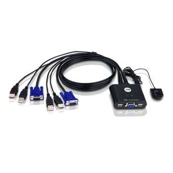 Aten CS22U 2-Port USB Cable KVM Switch Black CS22U