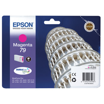 Epson Tower of Pisa Singlepack Magenta 79 DURABrite Ultra Ink Standard Yield Pig C13T79134010
