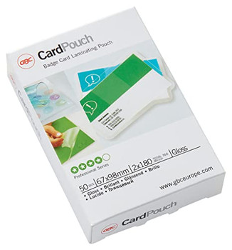 GBC 41611E 67x99mm Gloss Card Pouch 180 Micron 100Pk 41611E