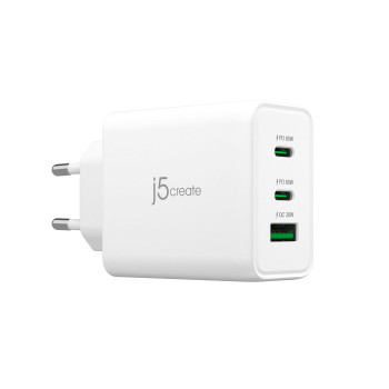 j5create JUP3365E-EN 65W Gan Usb-C� 3-Port Charger JUP3365E-EN