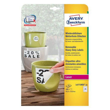 Avery L4773REV-20 Self-Adhesive Label Rounded L4773REV-20