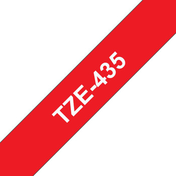 Brother TZE435 Tape White on Red 12mm TZE435