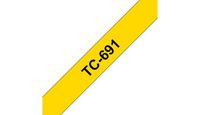 Brother TC691 Gloss Lami 9mm. Black/Yellow TC691