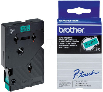 Brother TC701 Gloss Laminat 12mm. Black/Gree TC701