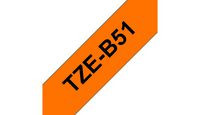 Brother TZEB51 Tape Black on Flu Orange 24mm TZEB51