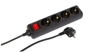 MicroConnect MC-GRU00415BS 4-way Scho Socket on/off MC-GRU00415BS