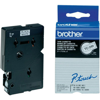 Brother TC291 Gloss Laminat 9mm. Black/White TC291