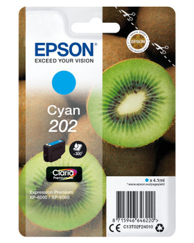 Epson C13T02F24020 Singlepack Cyan 202 C13T02F24020