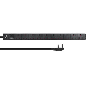 Lanview LVR-3M-SPD-10  Rack mount power strip. LVR-3MUK-SPD-UK10