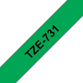 Brother TZE-731 Tape Black on Green 12mm TZE-731
