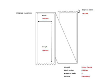 Capture CA-LB7000 Ship-label 105 x 220mm. CA-LB7000