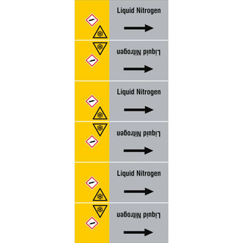 Brady ISO20560PM-135X350-LIQUID NITROGEN ISO 20560 Pipe Markers - Gas ISO20560PM-135X350-LIQUID NITROGEN