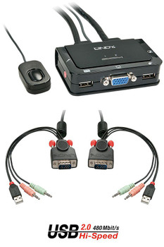 Lindy 42342 2 Port VGA. USB 2.0 & Audio 42342