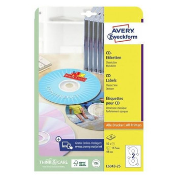Avery L6043-25 Self-Adhesive Label Round L6043-25