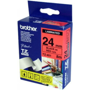 Brother TZ-451 Label-Making Tape Black On Red TZ-451