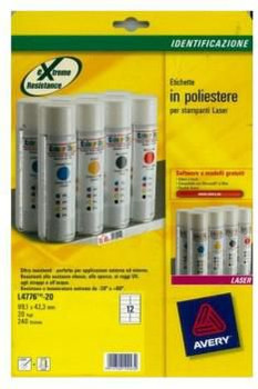 Avery L4776-20 Printer Label White L4776-20