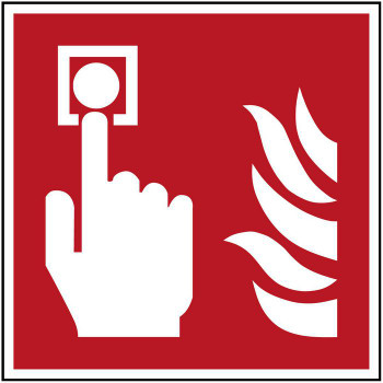 Brady PIC F005-200X200-PE-CRD/1 ISO Safety Sign - Fire alarm PIC F005-200X200-PE-CRD/1