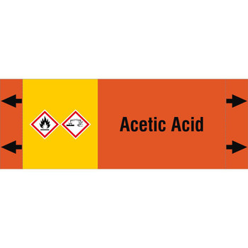 Brady ISO20560PM-165X60-ACETIC ACID ISO 20560 Pipe Markers - Acids ISO20560PM-165X60-ACETIC ACID