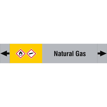 Brady ISO20560PM-165X30-NATURAL GAS ISO 20560 Pipe Markers - Gas ISO20560PM-165X30-NATURAL GAS
