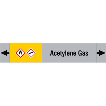 Brady ISO20560PM-165X30-ACETYLENE GAS ISO 20560 Pipe Markers - Gas ISO20560PM-165X30-ACETYLENE GAS