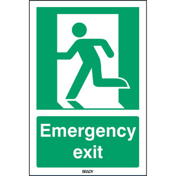 Brady STEN E001-297X420-PE-CRD/1 ISO Safety Sign - Emergency STEN E001-297X420-PE-CRD/1