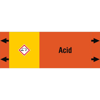 Brady ISO20560PM-165X60-ACID ISO 20560 Pipe Markers - Acids ISO20560PM-165X60-ACID