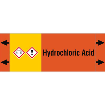 Brady ISO20560PM-165X60-HYDROCHLORIC ACID ISO 20560 Pipe Markers - Acids ISO20560PM-165X60-HYDROCHLORIC ACID