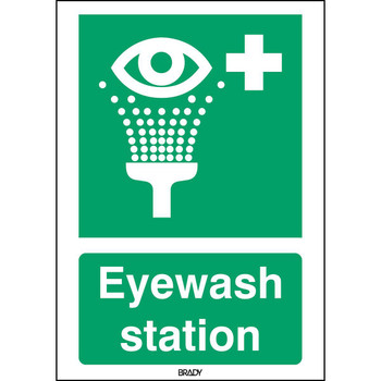 Brady STEN E011-148X210-AL-CRD/1 ISO 7010 Sign - Eyewash STEN E011-148X210-AL-CRD/1