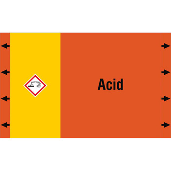 Brady ISO20560PM-340X210-ACID ISO 20560 Pipe Markers - Acids ISO20560PM-340X210-ACID