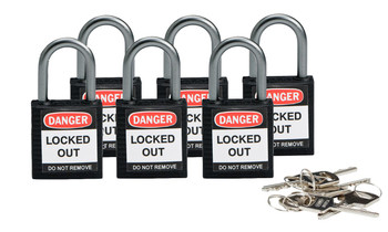 Brady BRADY COMPACT LOCKOUT PADLOCK BLACK Safety Padlocks - Compact BRADY COMPACT LOCKOUT PADLOCK BLACK