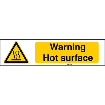 Brady STEN W017-297X74-PP-CRD/1 ISO 7010 Sign - Warning Hot STEN W017-297X74-PP-CRD/1