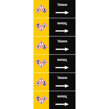 Brady ISO20560PM-135X350-TOLUENE ISO 20560 Pipe Markers - ISO20560PM-135X350-TOLUENE