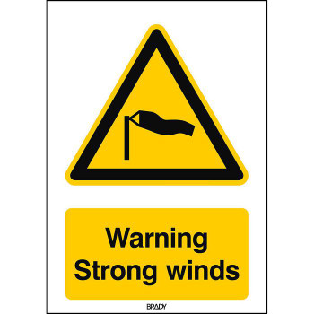 Brady W/W064/EN507/PE-297X420-1 ISO Safety Sign - Warning W/W064/EN507/PE-297X420-1