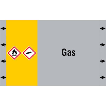 Brady ISO20560PM-340X210-GAS ISO 20560 Pipe Markers - Gas ISO20560PM-340X210-GAS