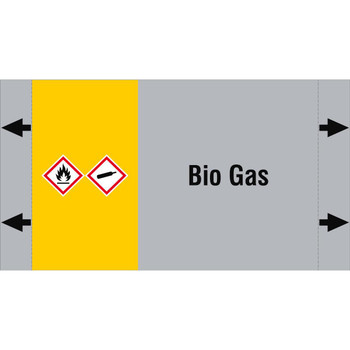 Brady ISO20560PM-165X90-BIO GAS ISO 20560 Pipe Markers - Gas ISO20560PM-165X90-BIO GAS