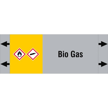 Brady ISO20560PM-165X60-BIO GAS ISO 20560 Pipe Markers - Gas ISO20560PM-165X60-BIO GAS