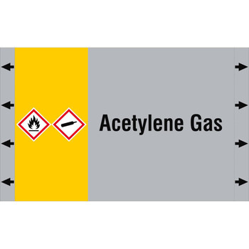Brady ISO20560PM-340X210-ACETYLENE GAS ISO 20560 Pipe Markers - Gas ISO20560PM-340X210-ACETYLENE GAS