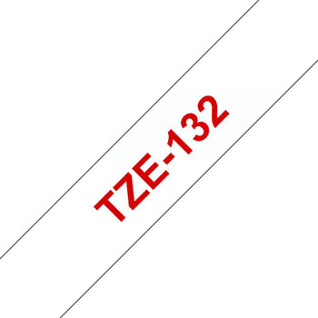Brother TZE132 Tape Red on Clear 12mm TZE132