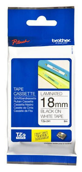 Brother TZE-241 Tape Black on White 18mm TZE-241